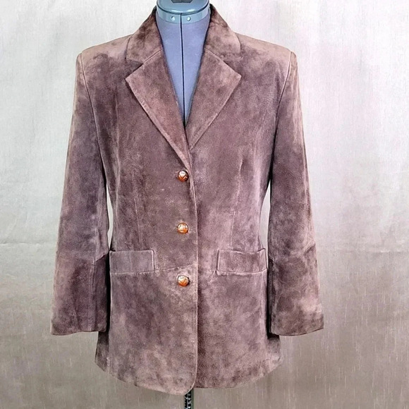 Bianca Nygard Jackets & Blazers - BIANCA NYGARD‎ Brown Leather Suede Jacket Size 6
